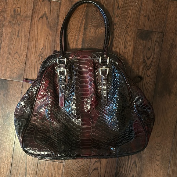 Danier Leather lambskin with crocodile print tote bag - Picture 1 of 11